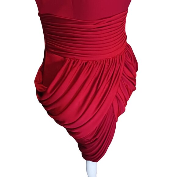 Mikael Aghal, Jersey‎ Knit Layered Party Dress in Red, Size 2, *NWT - Picture 5 of 16